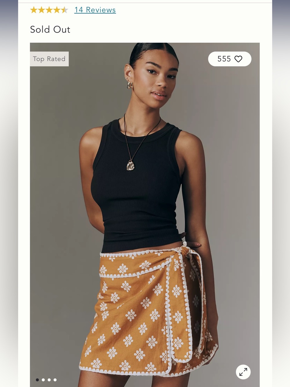 Farm Rio Anthropologie Wrap Skort in Black and Cream NWT - Picture 2 of 7